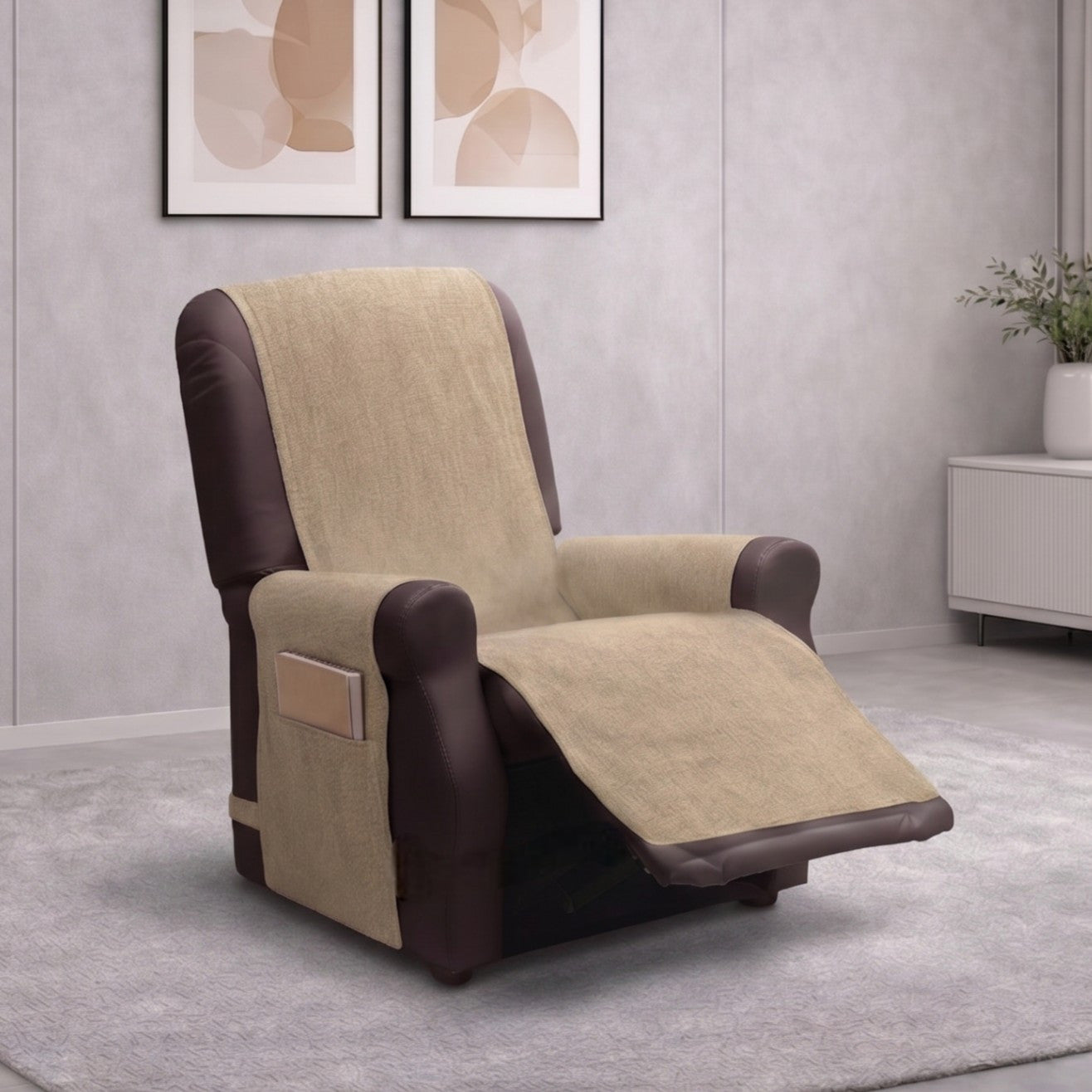 Copripoltrona Relax Impermeabile - ARMOR tortora