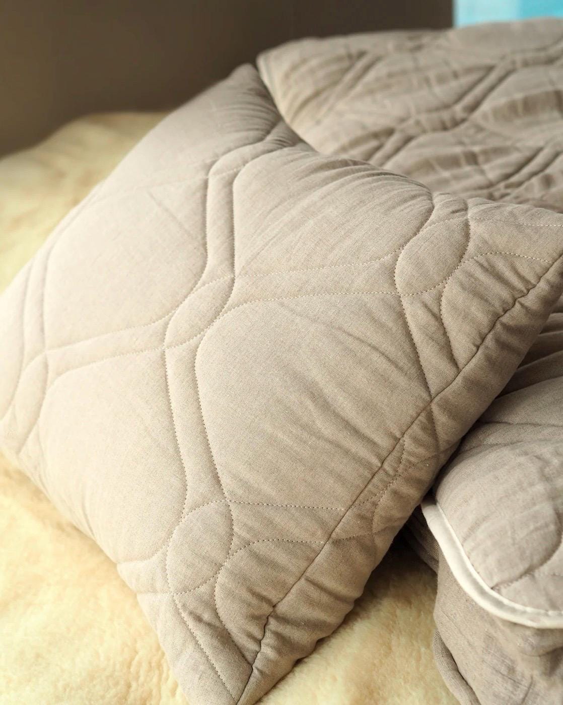 Linen and wool pillow